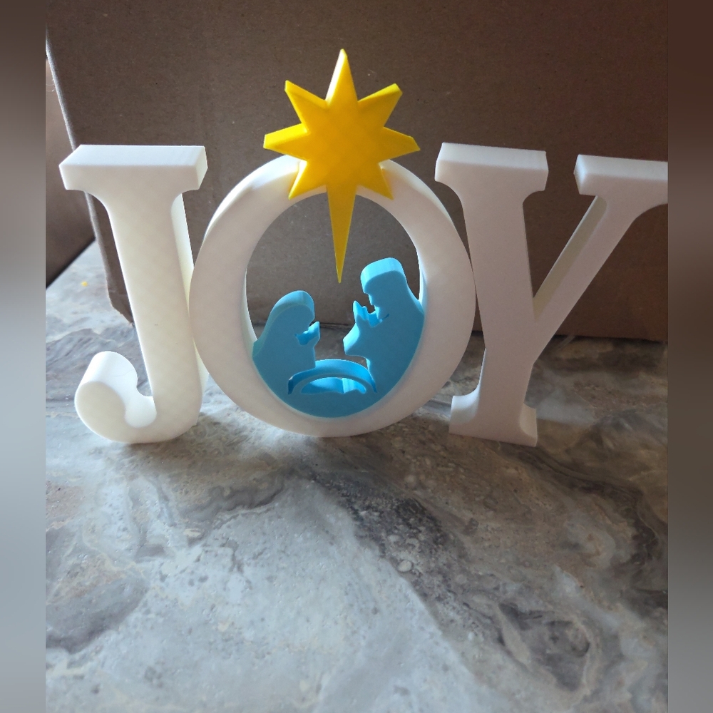 Joy to the World 3-D Printed Shelf Standing Decor